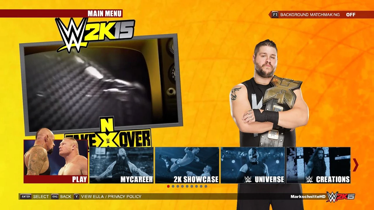 WWE 2K15 "KEVIN OWENS Меню"
