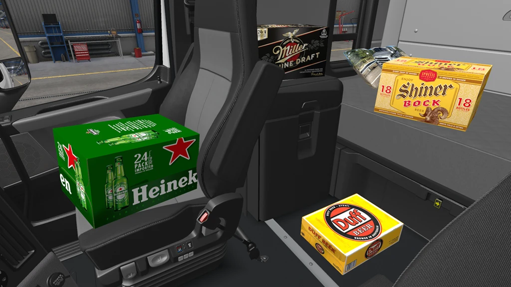 American Truck Simulator "Новый аксессуар в кабину Ящики с пивом" [v1.0]