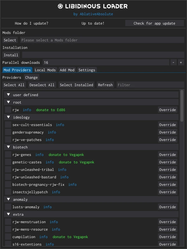 RimWorld "Libidinous Loader - загрузчик модов для взрослых"