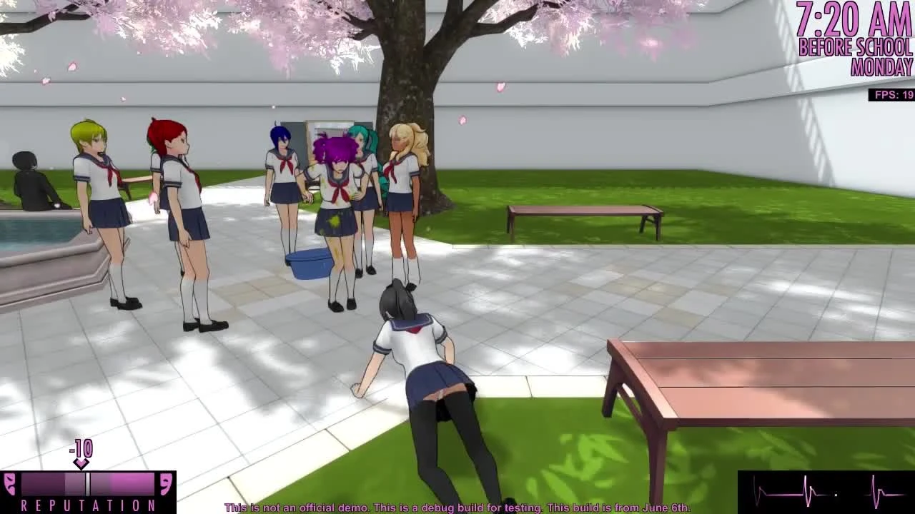 Убийство тазиком в Yandere Simulator