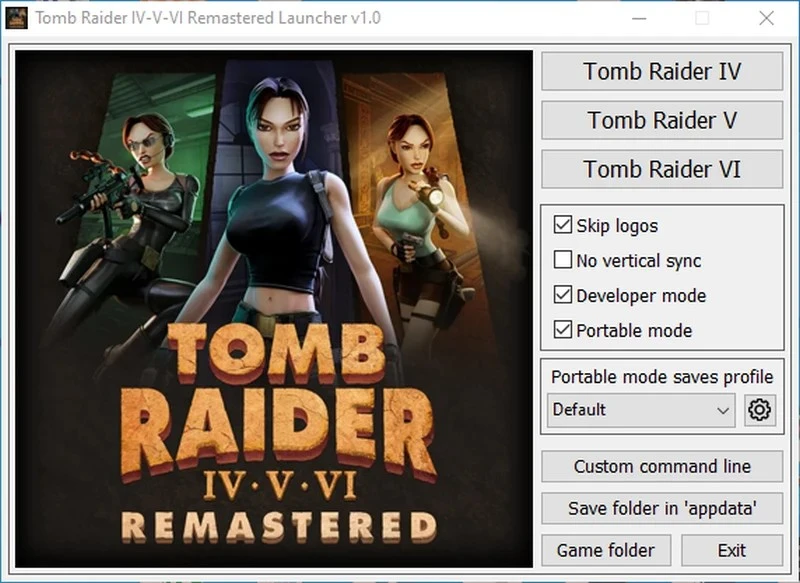 Tomb Raider 4-5-6 Remastered "Лаунчер для игры" [v.1.0] {Motorboy}