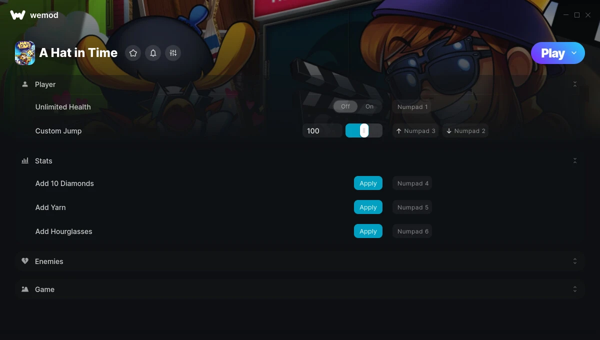 A Hat in Time "Трейнер +7" [UPD: 02.05.2025] {STiNGERR / WeMod}