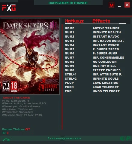 Darksiders 3: Трейнер/Trainer (+13) [v25470] {FutureX}