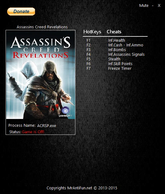 Assassin's Creed: Revelations: Трейнер/Trainer (+8) [1.00] {MrAntiFun}