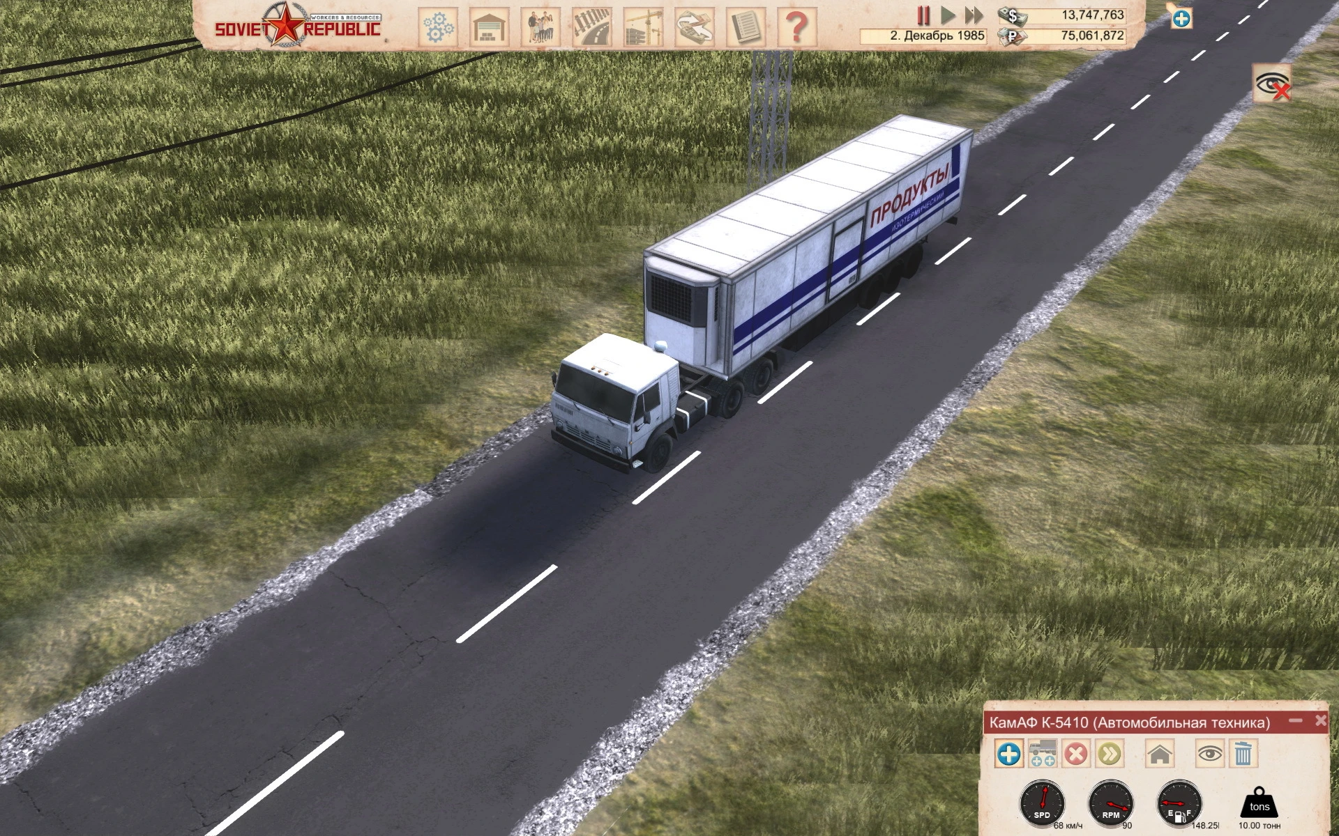 Workers & Resources: Soviet Republic "КамАЗ реф. с белой кабиной 7.4.0"