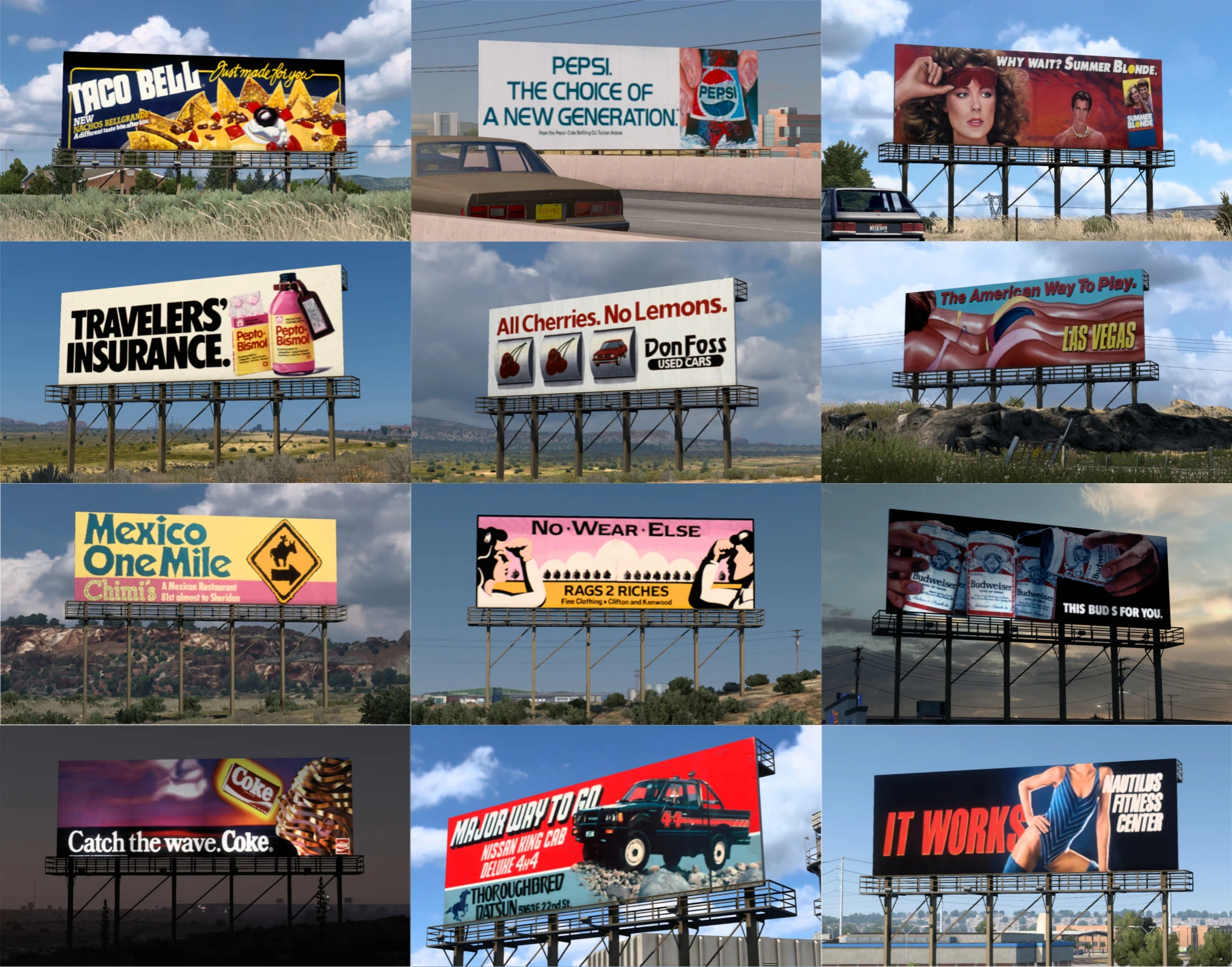 American Truck Simulator "Проект Америка 80-х - реальные рекламные щиты и текстуры 1980-х" [v1.0]