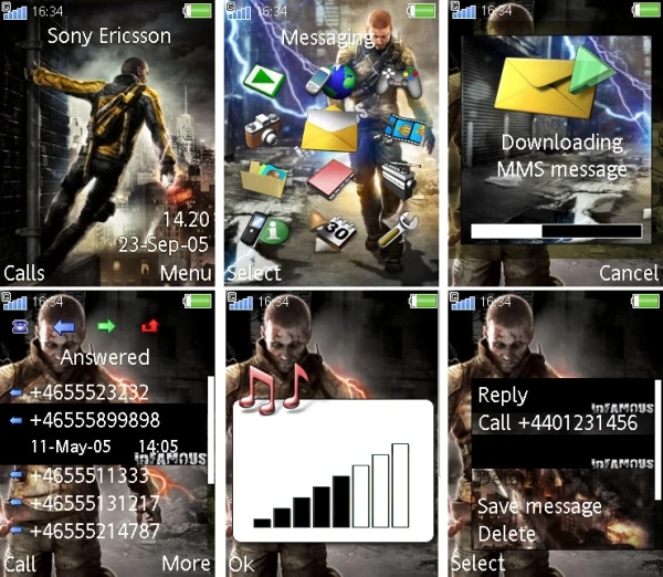 inFAMOUS "Тема 240x320 SE"