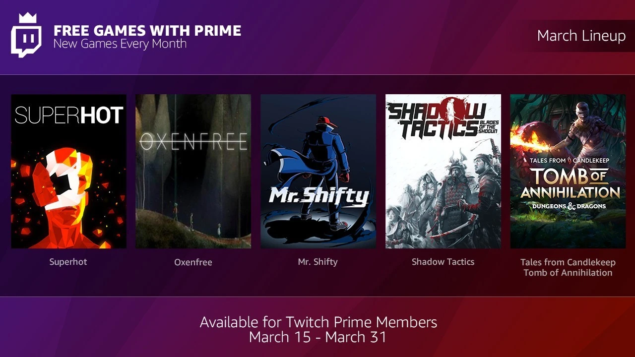 Подписчики Twitch Prime будут получать бесплатные игры
