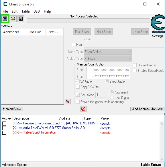 Total War: Attila: Таблица для Cheat Engine [1.6.0 9772]