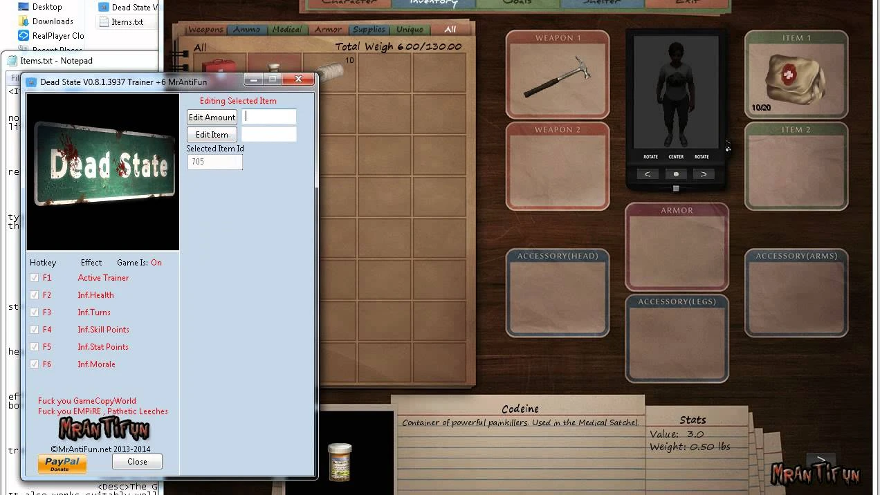 Dead State - Reanimated: Трейнер/Trainer (+7) [2.0.2.000] {MrAntiFun}