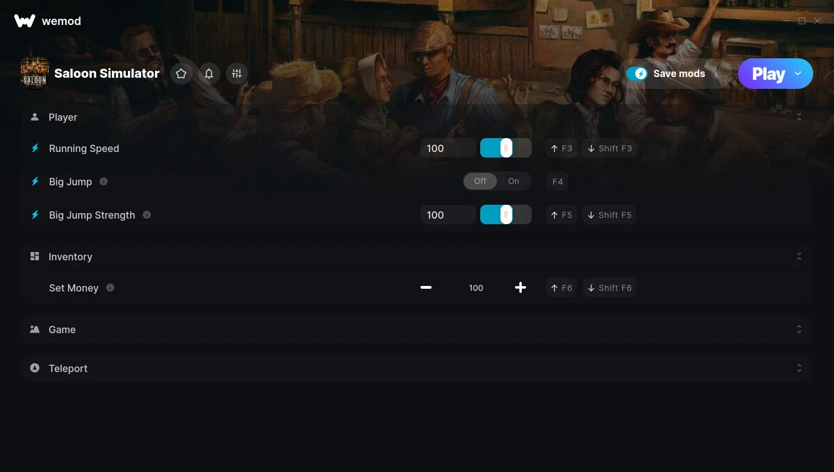 Saloon Simulator "Трейнер +22" [UPD: 30.07.2025] {xwidghet / WeMod}