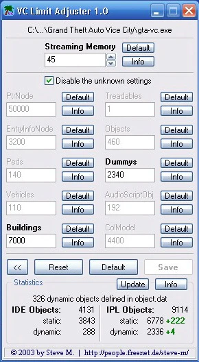 GTA VC "Limit Adjuster v1.0"