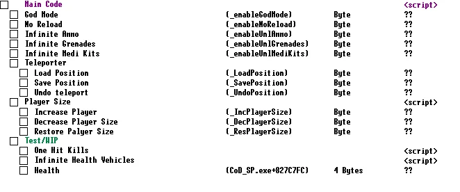 Call of Duty: WWII: Таблица для Cheat Engine [UPD: 05.11.2017] {l0wb1t}