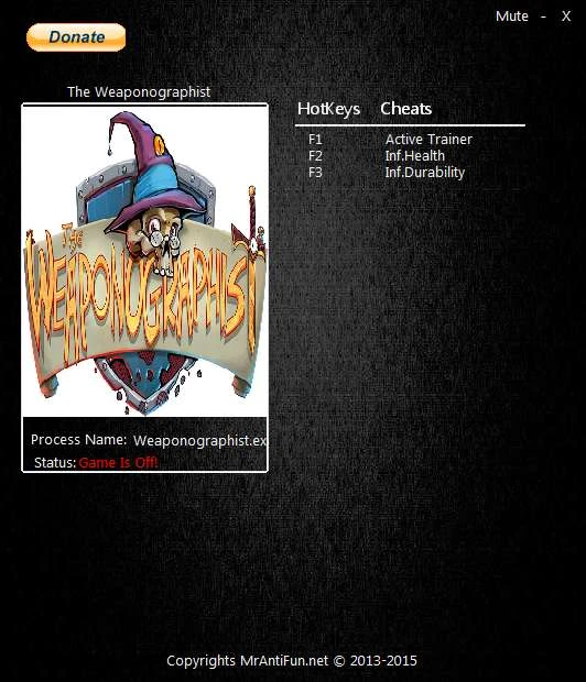 The Weaponographist: Трейнер/Trainer (+2) [1.0] {MrAntiFun}