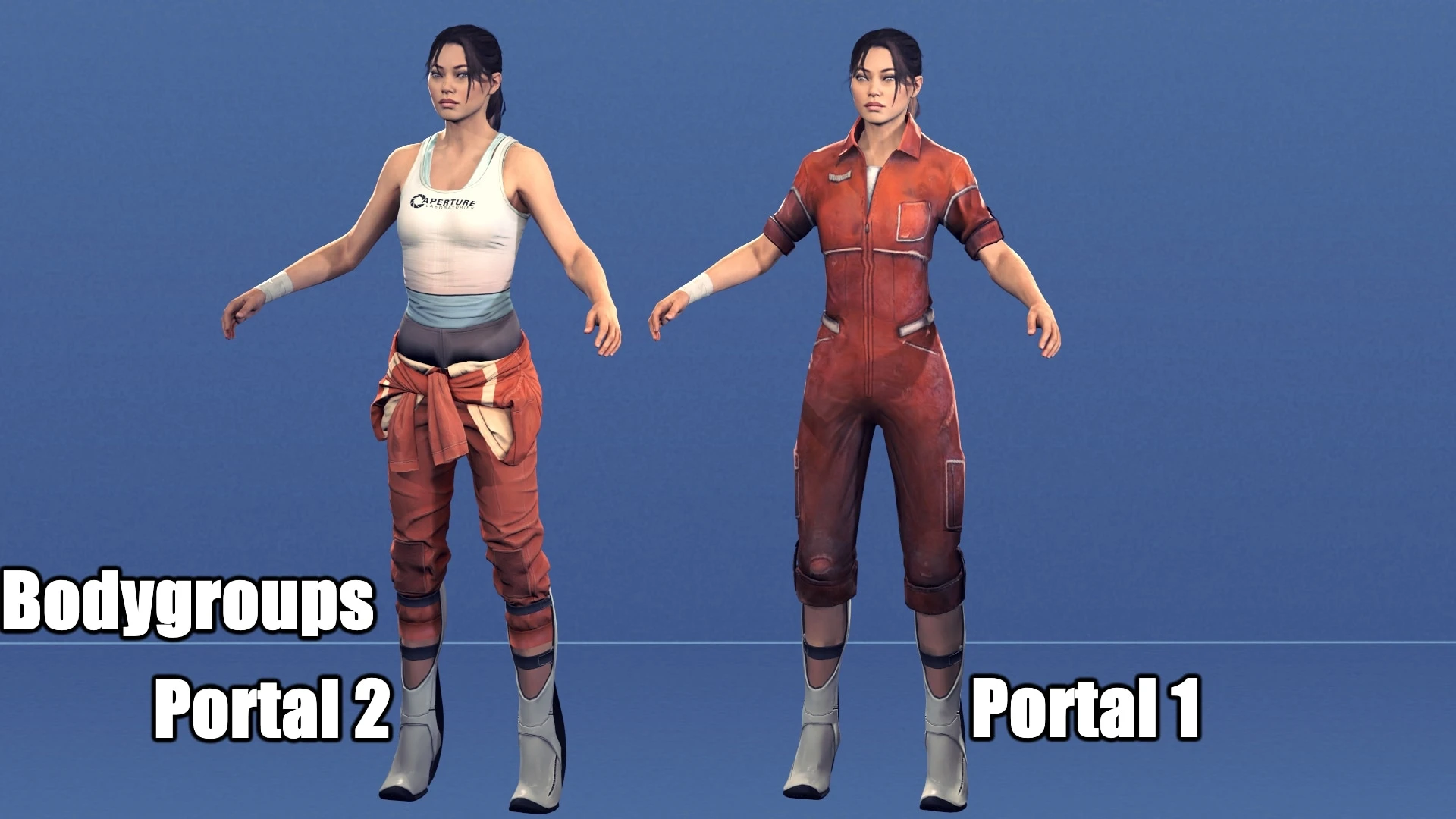 Portal 2 "Челл для Source Filmmaker - голая, в одежде, в бикини"