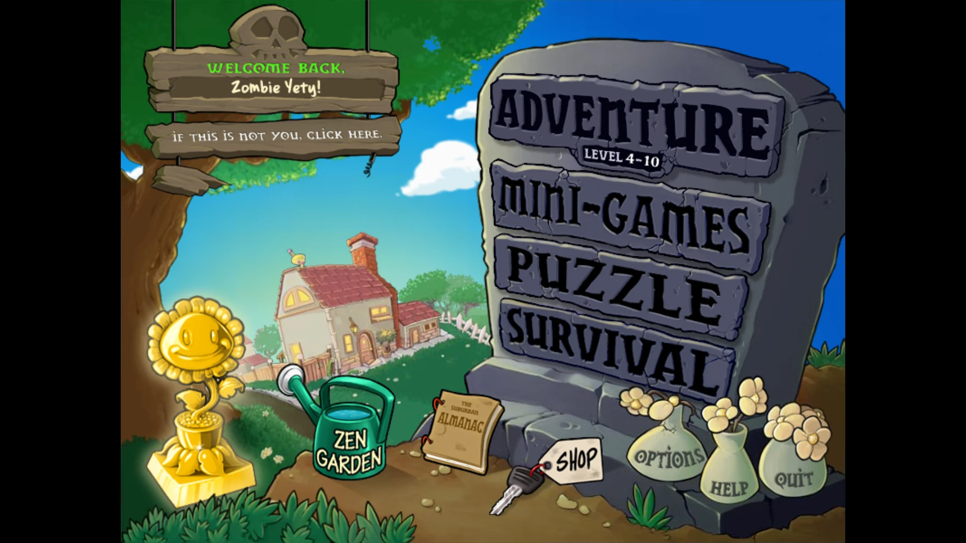 Plants vs. Zombies "Сохранение, уровень 4-10 (Зомби-йети)"