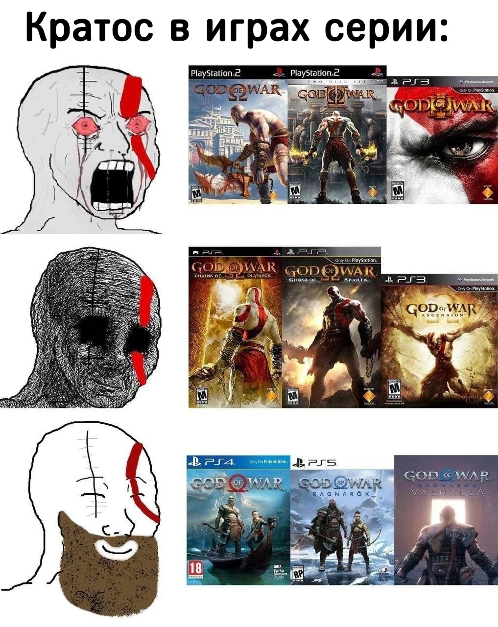 Кратос в разных играх серии