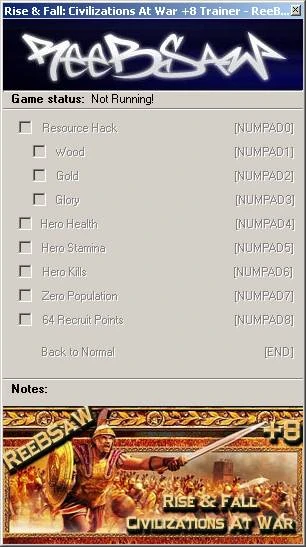 Rise & Fall: Civilizations At War:  Трейнер (+8) [1.15]