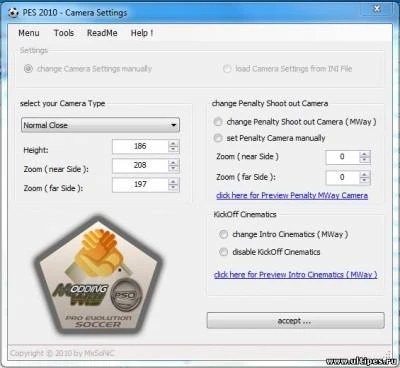 PES 2010 "Camera Settings 1.5 by MxSoniC"