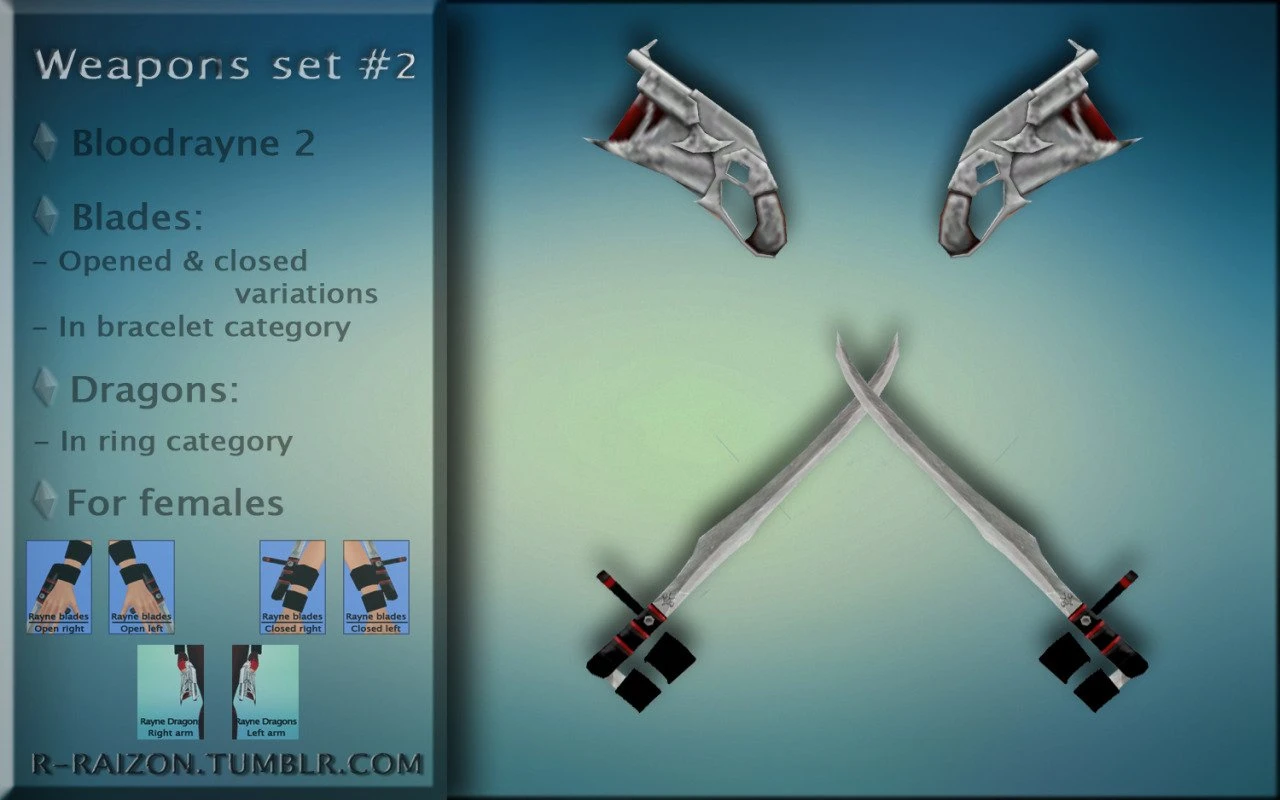 The Sims 4 "Оружие от r-raizon"