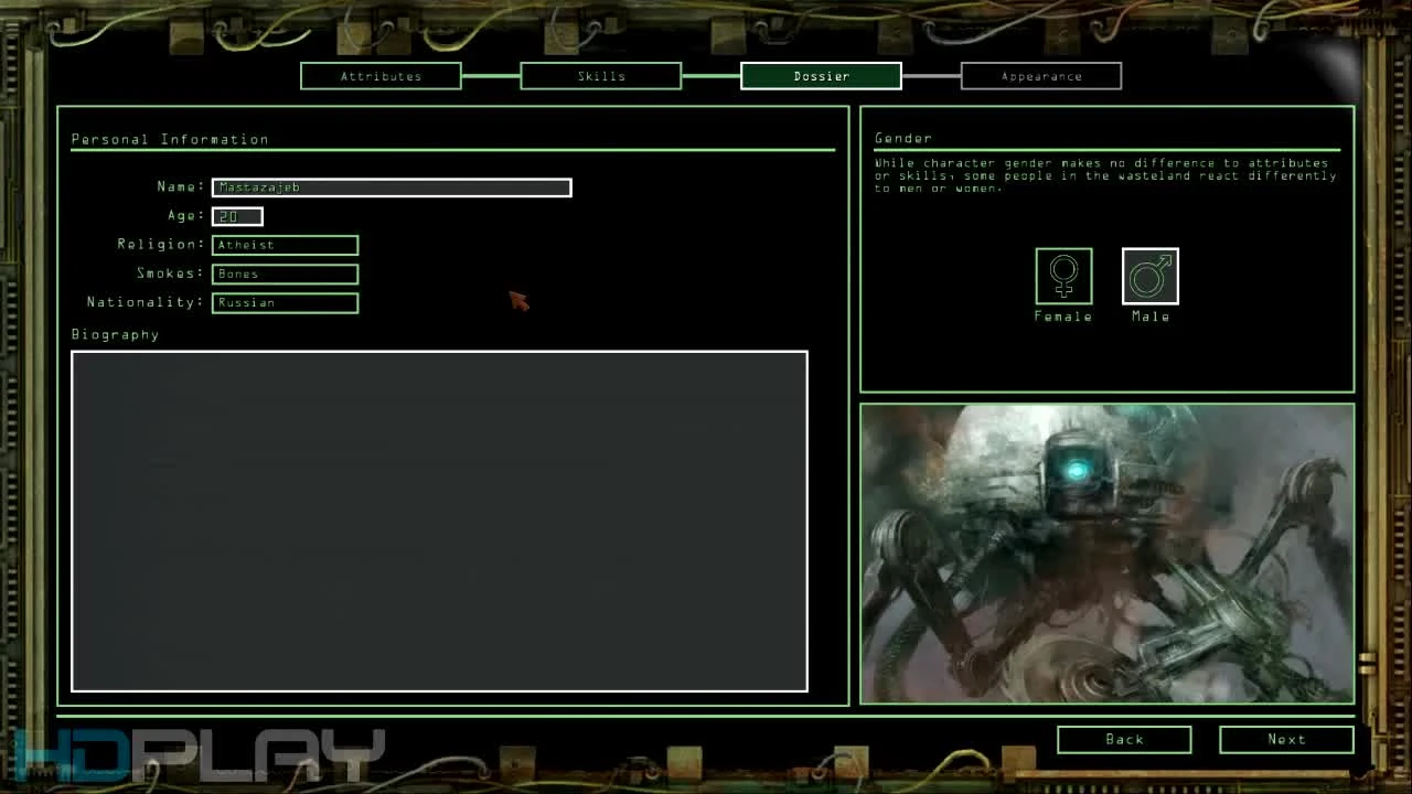 Wasteland 2 "Создание персонажа и команды"