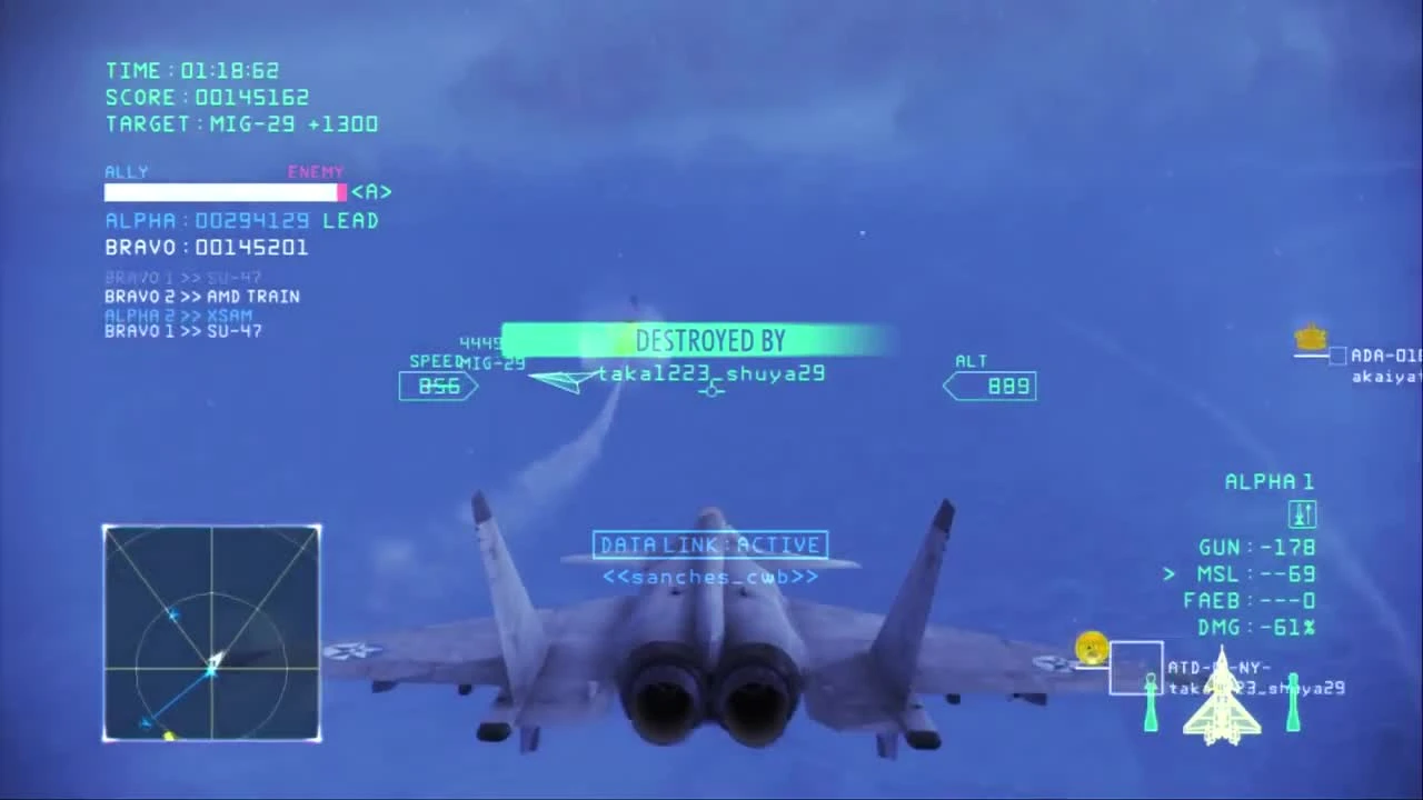 Ace Combat Infinity Hamilton Vs MTD-SP