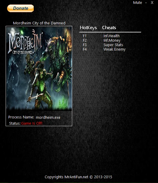 Mordheim: City of the Damned: Трейнер/Trainer (+4) [0.022.4.28: 64bit] {MrAntiFun}