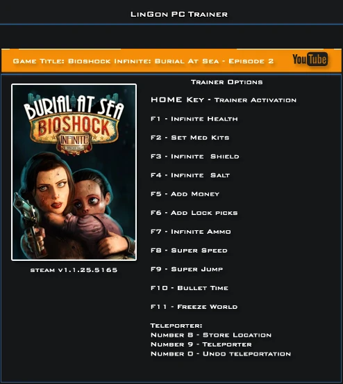 BioShock Infinite ~ Burial at Sea Episode 2: Трейнер/Trainer (+13) [1.1.25.5165] {LinGon}
