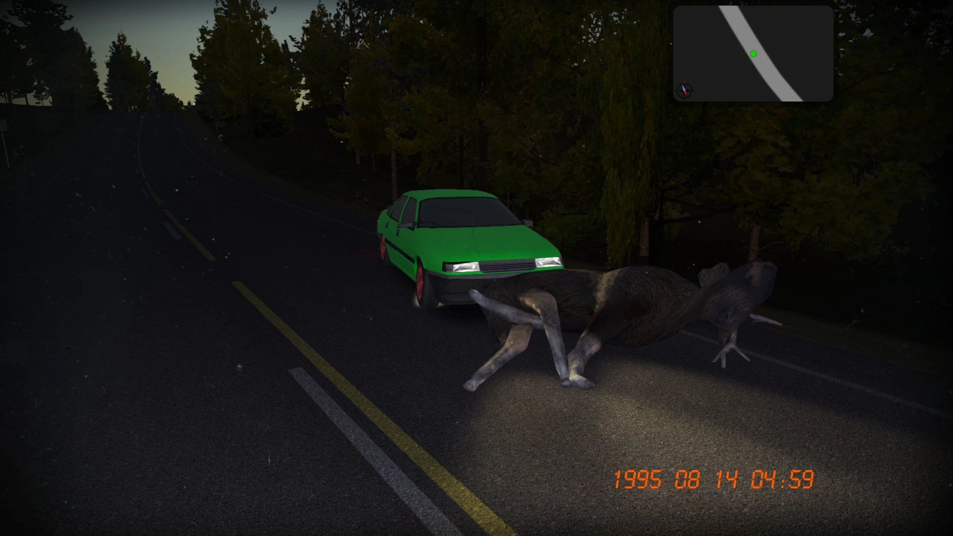 Лось врезался в виктру техно