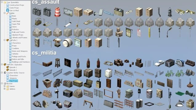 Garry's mod "Спавнлист CS:S и HL2 эпизодов"