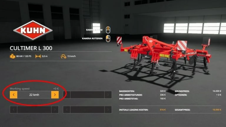 Farming Simulator 19 "Отрегулируйте рабочую скорость v1.0"