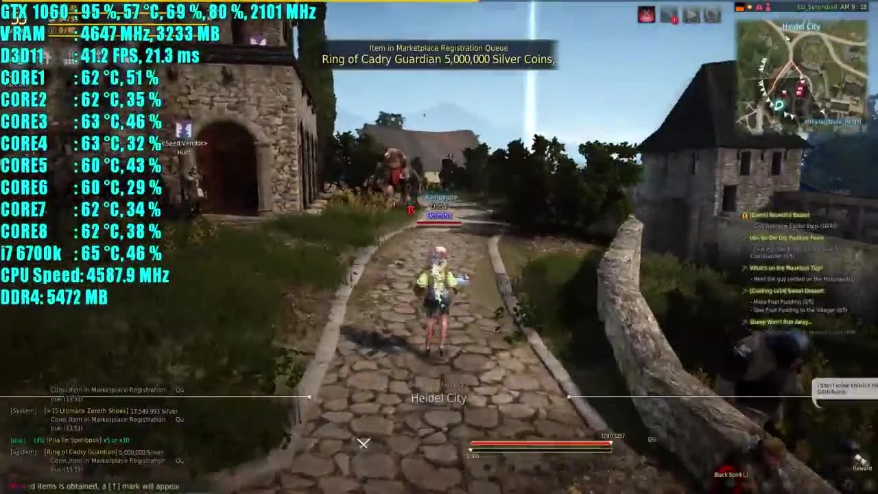 Black Desert GTX 1060 6GB OC | 1080p Very High / High |