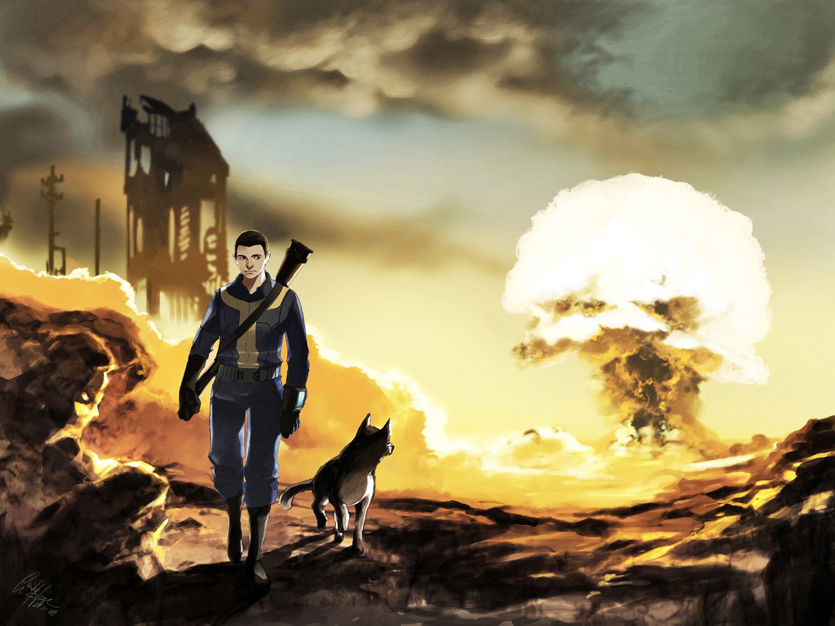Fallout world set on fire. Нюка ворлд фоллаут 4. Fallout 1 вступительный ролик. Fallout 1997 арт. Фоллаут 4 арт.
