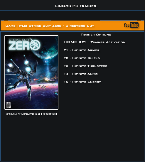 Strike Suit Zero ~ Director&#8217;s Cut: Trainer (+5) [Update 09.04.2014] {LinGon}