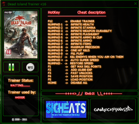 Dead Island: Trainer (+16) [1.2] {l0wb1t}