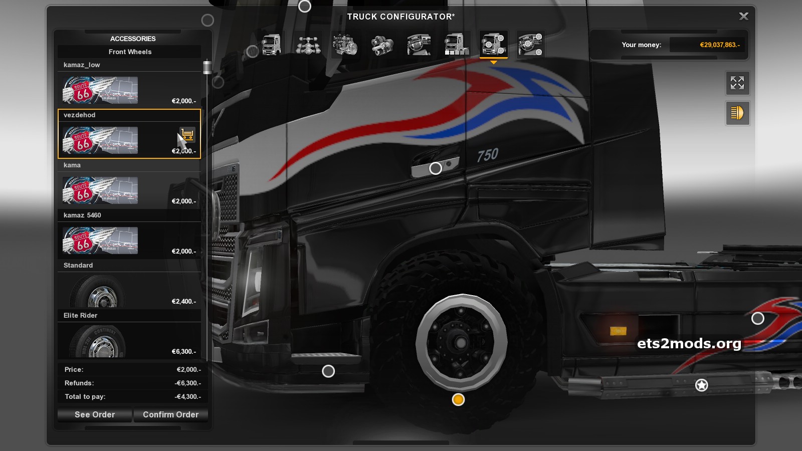 Скачать ETS 2 "Два пакета колёс для вездеходных шасси (Off-Road ...