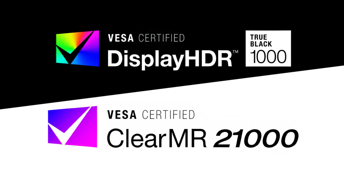 VESA анонсирует спецификации DisplayHDR True Black 1000 и ClearMR 21000 ...