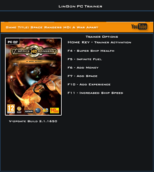 Space Rangers HD ~ A War Apart: Trainer (+6) [2.1.1650] {LinGon}