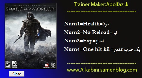 Middle-earth: Shadow of Mordor: Trainer (+4) [1.0] {ABOLFAZL.K}