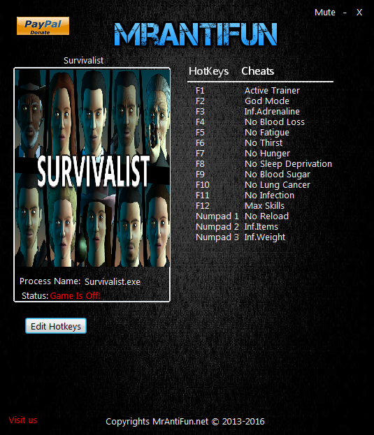 Survivalist: Trainer (+14) [0.38] {MrAntiFun}