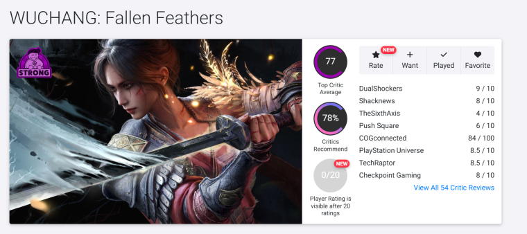 Еще один достойный соулслайк: Wuchang: Fallen Feathers получает хорошие оценки от прессы