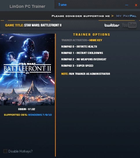 Star Wars: Battlefront 2 (2017): Trainer (+4) [1.02] {LinGon}