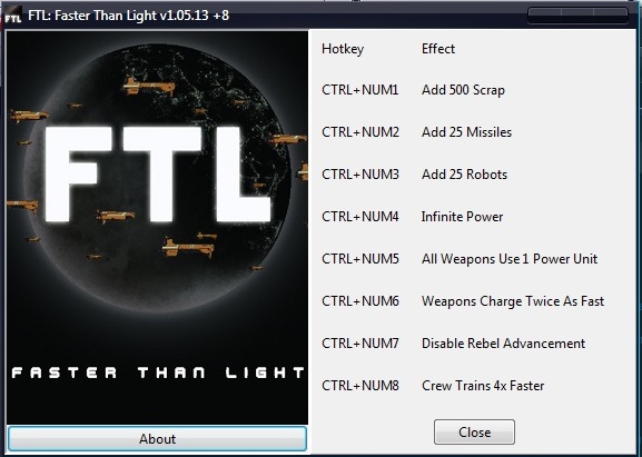 FTL ~ Faster Than Light: Trainer (+8) [1.05.13] {gir489}