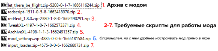 Что добавлено в архив с модом и всеми требуемыми для его работы скриптами