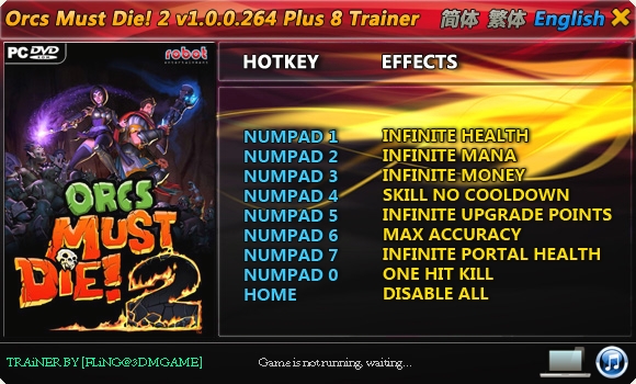 Orcs Must Die! 2: Trainer (+8) [1.0.0.264] {FLiNG}