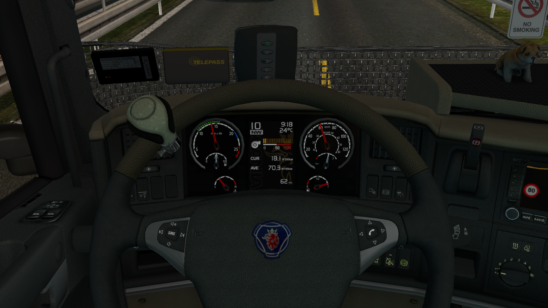 Скачать ETS 2 "Панель приборов и логотип на руле HD v2.0 для Scania R ...