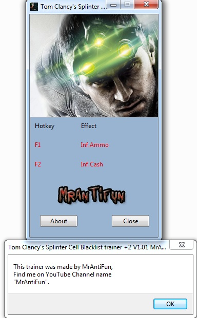Tom Clancy&#8217;s Splinter Cell ~ Blacklist: Trainer (+2) [1.01] {MrAntiFun}