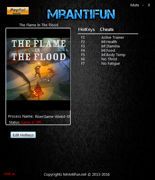 The Flame in the Flood: Trainer (+6) [0.5.002] {MrAntiFun}