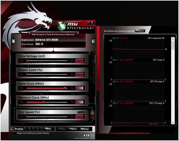 Как разогнать процессор через msi afterburner