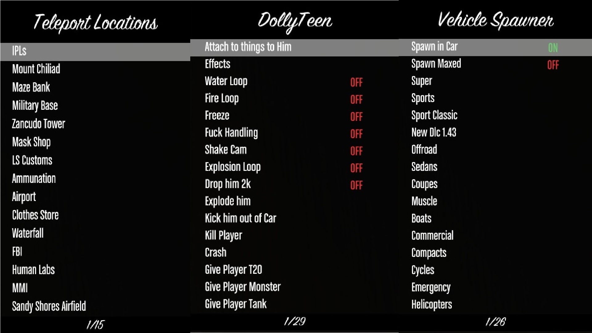 Grand Theft Auto 5 (GTA V): Cheat (The Umbrella v6) [1.43]
